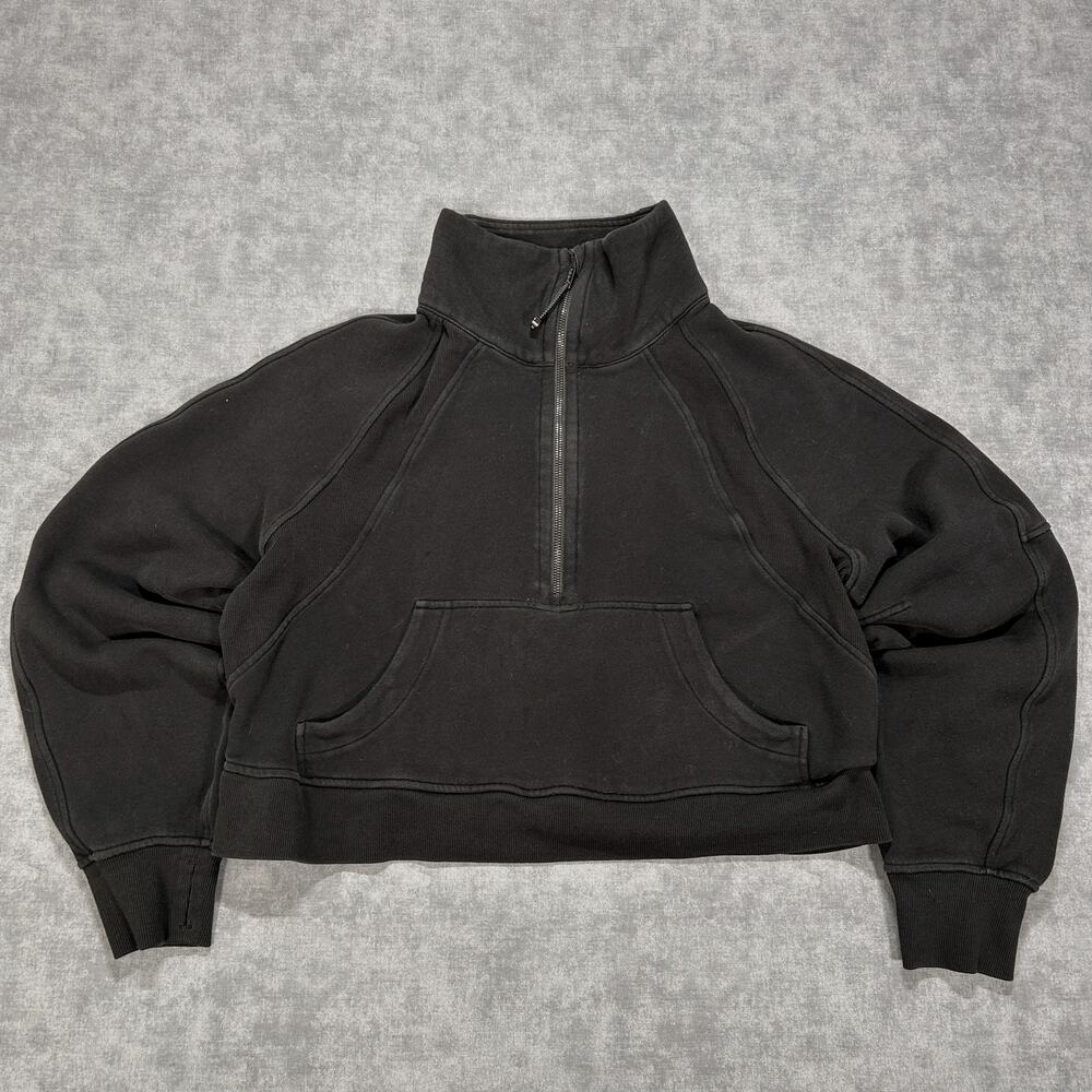 Lululemon Scuba Oversized Funnel Neck Half Zip Pullover Womens M/L Black LW3FJ6S